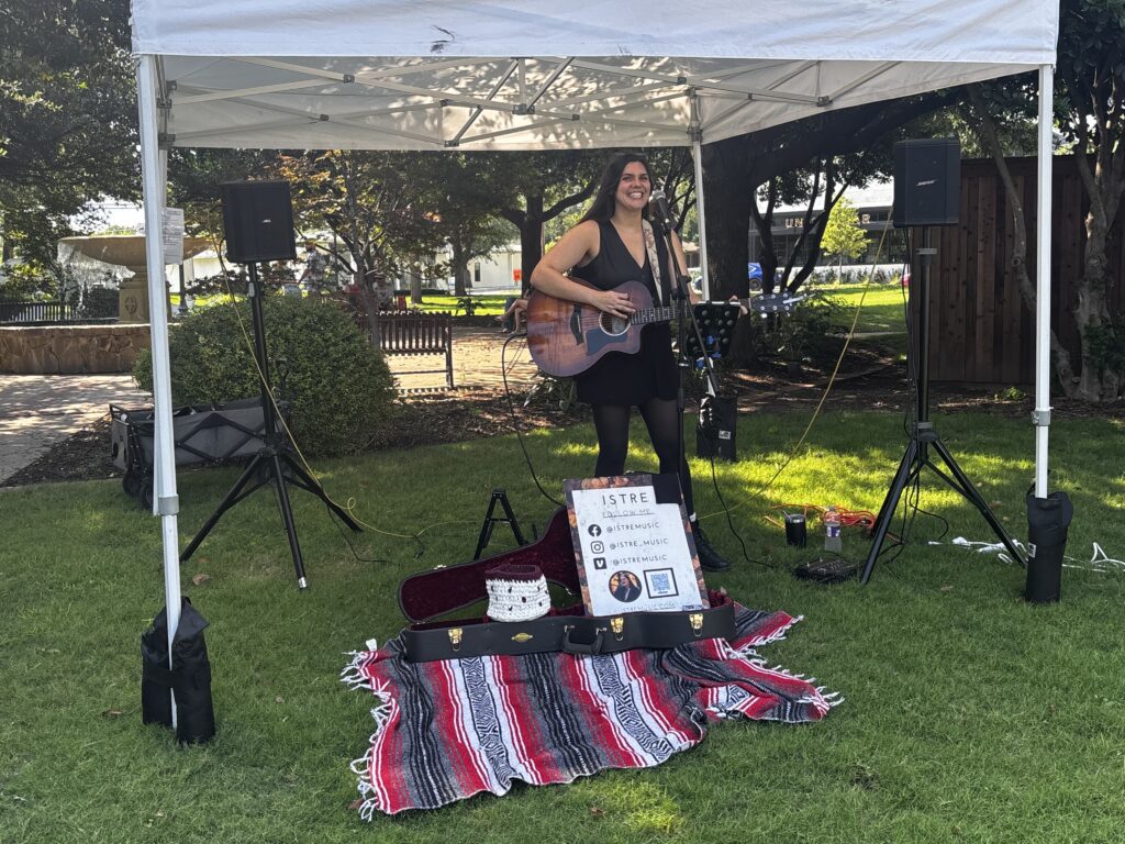 Local artist performing live at North Texas summer event - guitarist