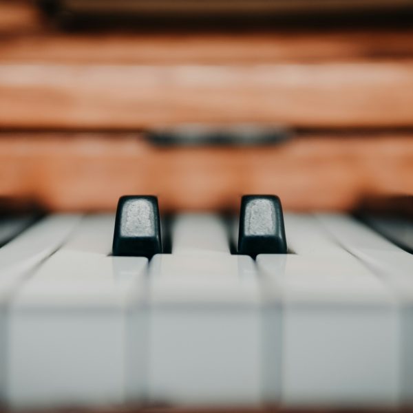 Close up of piano keys
